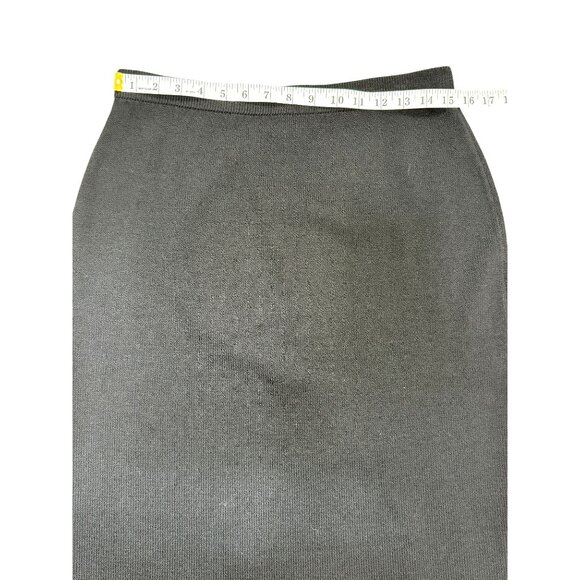 St. John Basics Black Maxi Skirt Knit Pull-On Side-Slit Womens Size 10 - Picture 6 of 6